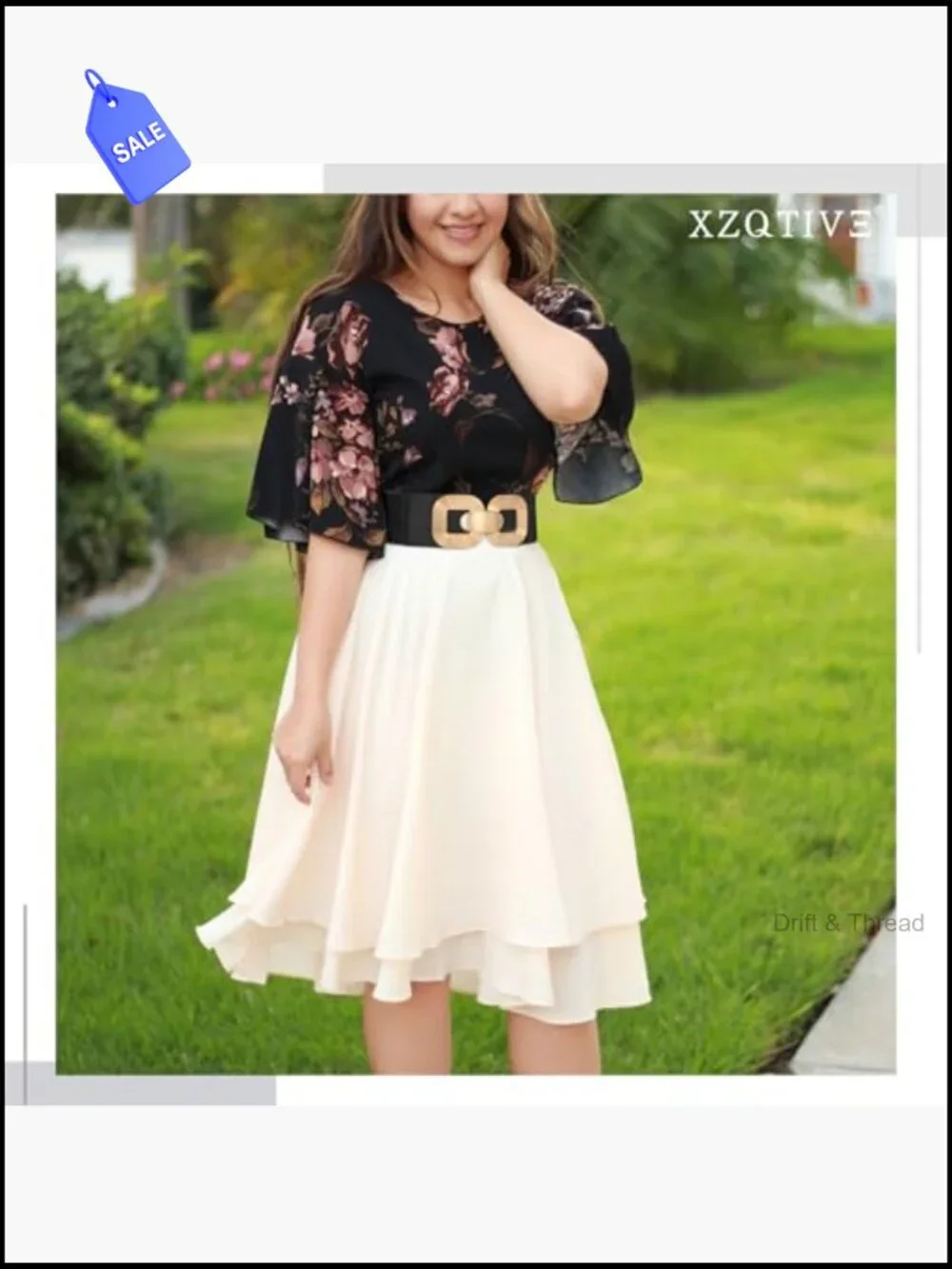 Wide Elastic Stretchy Belt with Gold Buckle for Dresses 3 inch